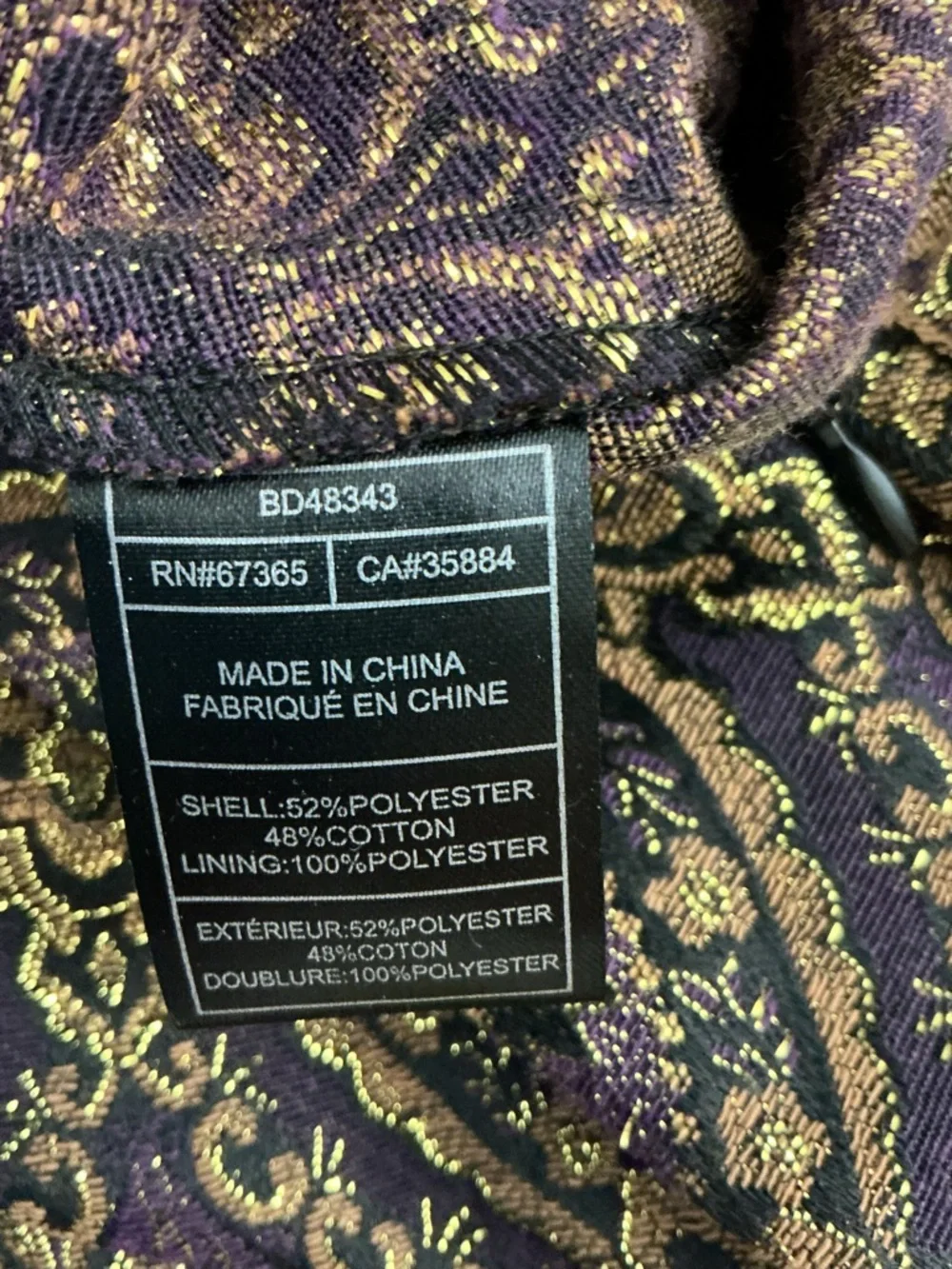 BB Dakota Brocade Fit & Flare Dress Size 4 Purple Gold Sleeveless Party A Line - Picture 8 of 9